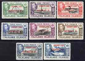 Falkland Islands Dependencies - Graham Land 1944 KG6 opt'd set of 8 unmounted mint, SG A1-8, stamps on , stamps on  kg6 , stamps on 