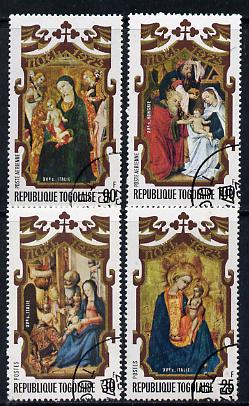 Togo 1973 Christmas cto set of 4 (Paintings), SG 974-77*, stamps on arts   christmas