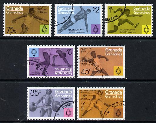 Grenada - Grenadines 1975 Pan American Games cto set of 7, SG 103-109, stamps on , stamps on  stamps on sport