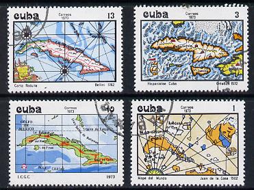 Cuba 1973 Maps of Cuba cto set of 4, SG 2082-85*, stamps on maps