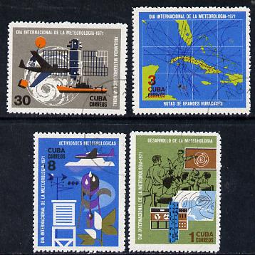 Cuba 1971 Meteorological Day cto set of 4, SG 1820-23*, stamps on disasters    environment   maps   weather
