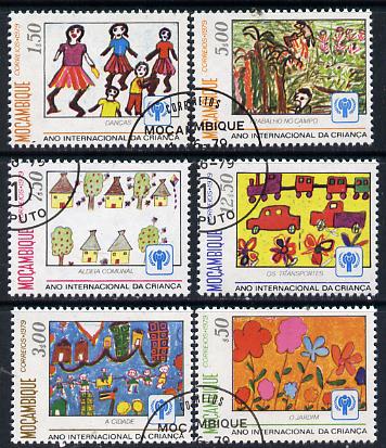 Mozambique 1979 Int Year of the Child (Paintings) cto set of 6 SG 754-59*, stamps on arts   children, stamps on  iyc , stamps on 