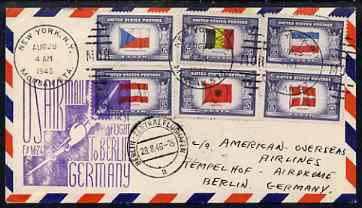 United States 1946 First Flight cover to Germany with special FAM 24 cachet , stamps on 