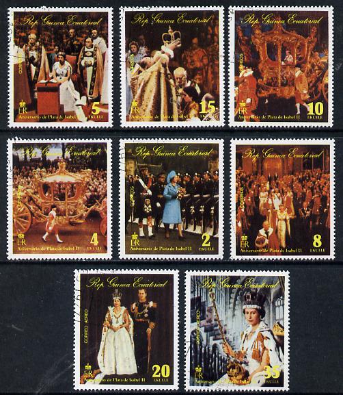 Equatorial Guinea 1977 Silver Jubilee cto set of 8, Mi 1044-51, stamps on , stamps on  stamps on royalty     silver jubilee