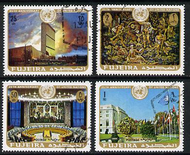 Fujeira 1970 United Nations 25th Anniversary cto set of 4, Mi 505-508*, stamps on united-nations