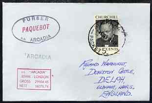 United States used in Auckland (New Zealand) 1968 Paquebot cover to England carried on SS Arcadia with various paquebot and ships cachets, stamps on paquebot