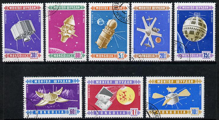 Mongolia 1966 Satellites cto set of 8, SG 428-35*, stamps on communications    space