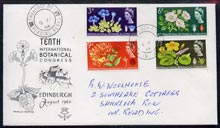 Great Britain 1964 Botanical (ord) set of 4 on illustrated cover with first day cancel, hand written address, stamps on 