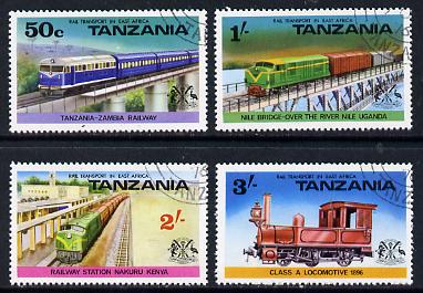 Tanzania 1976 Railways cto set of 4, SG 187-90*, stamps on railways
