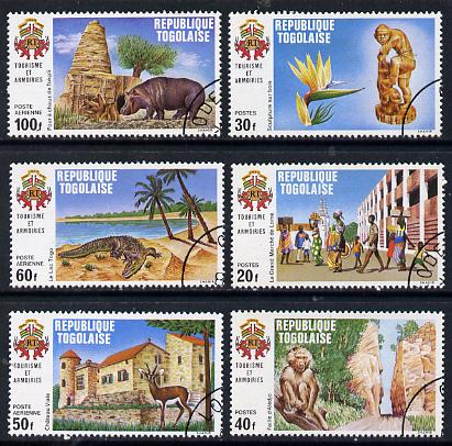 Togo 1971 Tourism perf set of 6 fine cto used, SG 821-26*, stamps on animals, stamps on flowers, stamps on reptiles, stamps on tourism, stamps on apes