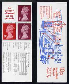 Great Britain 1979-80 London 1980 10p booklet complete including 'diagonal scratch' on 1p, R2/2, SG spec UMFB11e, stamps on 