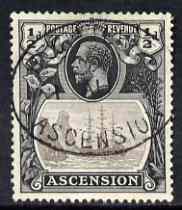 Ascension 1924-33 KG5 Badge 1/2d grey-black & grey fine used SG10, stamps on , stamps on  kg5 , stamps on ships