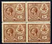 Bahamas 1920 KG5 Peace 3d block of 4 lightly mounted SG109, stamps on , stamps on  kg5 , stamps on 