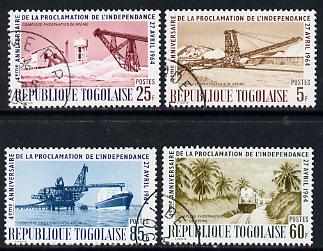Togo 1964 Independence set of 4 cto used, SG 373-76*, stamps on industries   ships