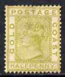 Gold Coast 1876-84 QV 1/2d olive-yellow without gum SG4, stamps on , stamps on  qv , stamps on 