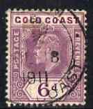 Gold Coast 1902 KE7 Crown CA 6d used SG43, stamps on , stamps on  stamps on , stamps on  stamps on  ke7 , stamps on  stamps on 