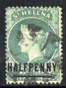 St Helena 1884-94 QV Crown CA 1/2d emerald (17mm) used SG34, stamps on , stamps on  qv , stamps on 