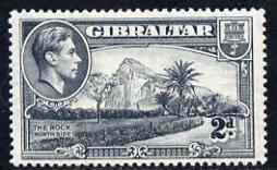 Gibraltar 1938-51 KG6 2d grey P14 watermark upright mounted mint SG124, stamps on , stamps on  kg6 , stamps on 