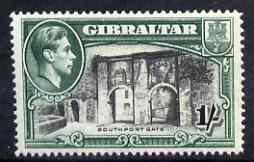 Gibraltar 1938-51 KG6 1s black & green P14 mounted mint SG127, stamps on , stamps on  stamps on , stamps on  stamps on  kg6 , stamps on  stamps on 