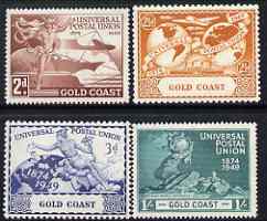 Gold Coast 1949 KG6 75th Anniversary of Universal Postal Union set of 4 mounted mint, SG149-52, stamps on , stamps on  kg6 , stamps on  upu , stamps on 