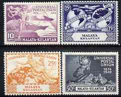 Malaya - Kelantan 1949 KG6 75th Anniversary of Universal Postal Union set of 4 mounted mint, SG 57-60, stamps on , stamps on  stamps on , stamps on  stamps on  kg6 , stamps on  stamps on  upu , stamps on  stamps on 