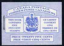Canada 1954 Booklet 25c blue cover (QEII) stapled SG SB53, stamps on 