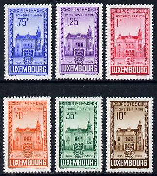 Luxembourg 1936 Philatelic Federation Congress unmounted mint set of 6, SG 347-52, stamps on postal