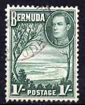 Bermuda 1938-52 KG6 Grape Bay 1s bluish green fine used SG 115a , stamps on , stamps on  kg6 , stamps on 