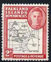 Falkland Islands Dependencies 1946-49 KG6 Thick Maps 2d unmounted mint SG G3, stamps on , stamps on  kg6 , stamps on maps  