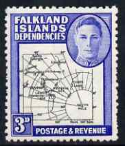 Falkland Islands Dependencies 1946-49 KG6 Thick Maps 3d unmounted mint SG G4, stamps on , stamps on  kg6 , stamps on maps  