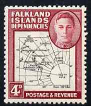 Falkland Islands Dependencies 1946-49 KG6 Thick Maps 4d unmounted mint SG G5, stamps on , stamps on  kg6 , stamps on maps  