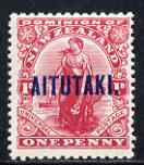 Cook Islands - Aitutaki 1917-20 KG5 1d mounted mint SG20, stamps on , stamps on  kg5 , stamps on 