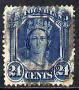 Newfoundland 1865-71 Queen Victoria 24c blue used SG30, stamps on 