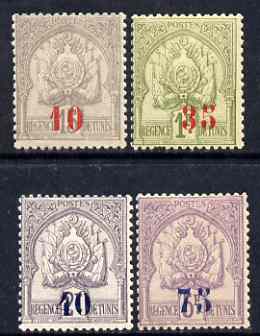 Tunisia 1909 Surcharged set of 4 mtd mint SG 44-47, stamps on 