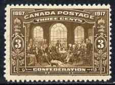 Canada 1917 50th Anniversary of Confederation 3c brown mtd mint SG244/5, stamps on 