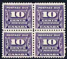 Canada 1933-34 Postage Due 10c violet block of 4 unmounted mint SG D17, stamps on 
