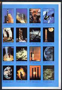 Ajman 1970 Apollo & Gemini Programmes imperf set of 16 unmounted mint (Mi 593-612B), stamps on space