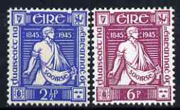 Ireland 1945 Death of Thomas Davis set of 2 unmounted mint SG 136-37, stamps on 