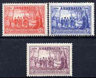 Australia 1937 New South Wales set of 3 very lightly mounted SG 193-95, stamps on 