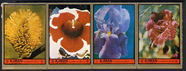 Ajman 1972 ? Flowers set of 4 unmounted mint, stamps on , stamps on  stamps on flowers