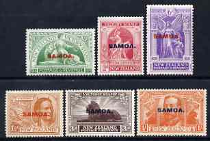 Samoa 1920 Victory set of 6 mtd mint, SG 143-48, stamps on 