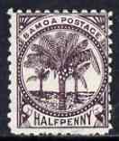 Samoa 1886-1900 Palm Trees 1/2d purple mtd mint SG 57, stamps on 
