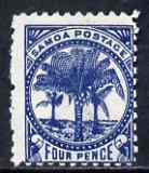 Samoa 1886-1900 Palm Trees 4d deep blue mtd mint SG 61a, stamps on 