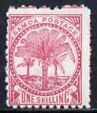 Samoa 1886-1900 Palm Trees 1s carmine mtd mint SG 63b, stamps on 