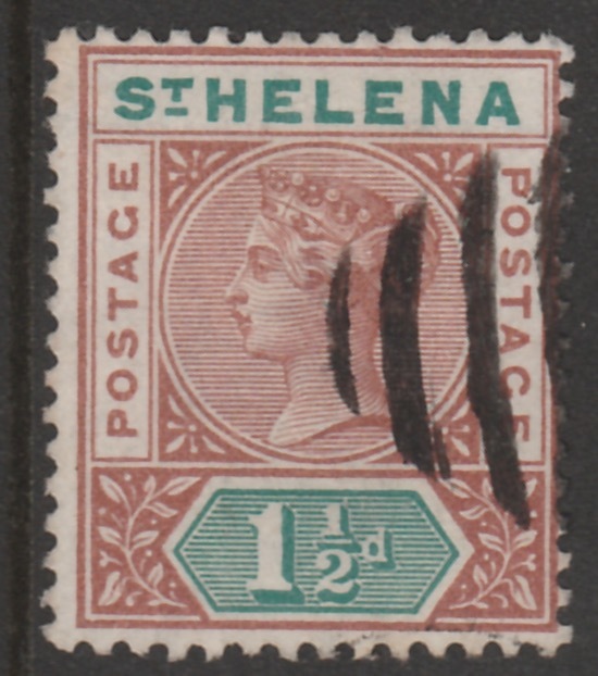 St Helena 1890-97 QV Key Plate 1.5d fine used with selected cork cancel SG48, stamps on , stamps on  qv , stamps on 