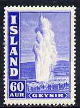 Iceland 1938-47 Great Geyser 60a P14 lightly mounted SG 232, stamps on 