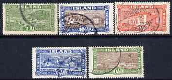 Iceland 1925 set of 5 fine used SG 151-55, stamps on 