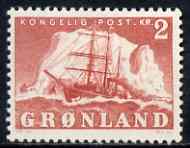 Greenland 1950-60 Polar Ship 2k red mtd mint SG 35, stamps on 