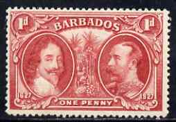 Barbados 1927 KG5 Tercentenary 1d mounted mint SG 240, stamps on , stamps on  kg5 , stamps on 