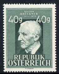 Austria 1947 Anton Bruchner 40g lightly mtd mint SG 1006, stamps on 